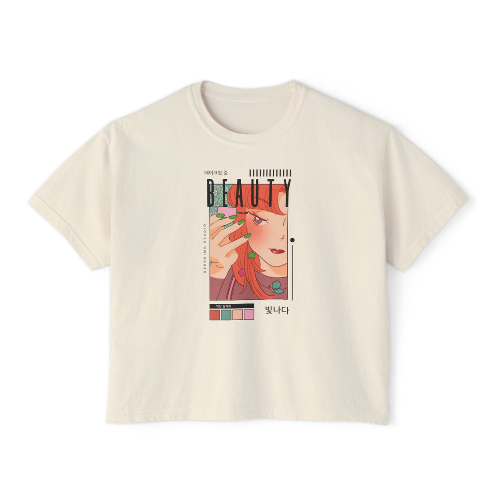 Retro K-Beauty Graphic Top Boxy Tee