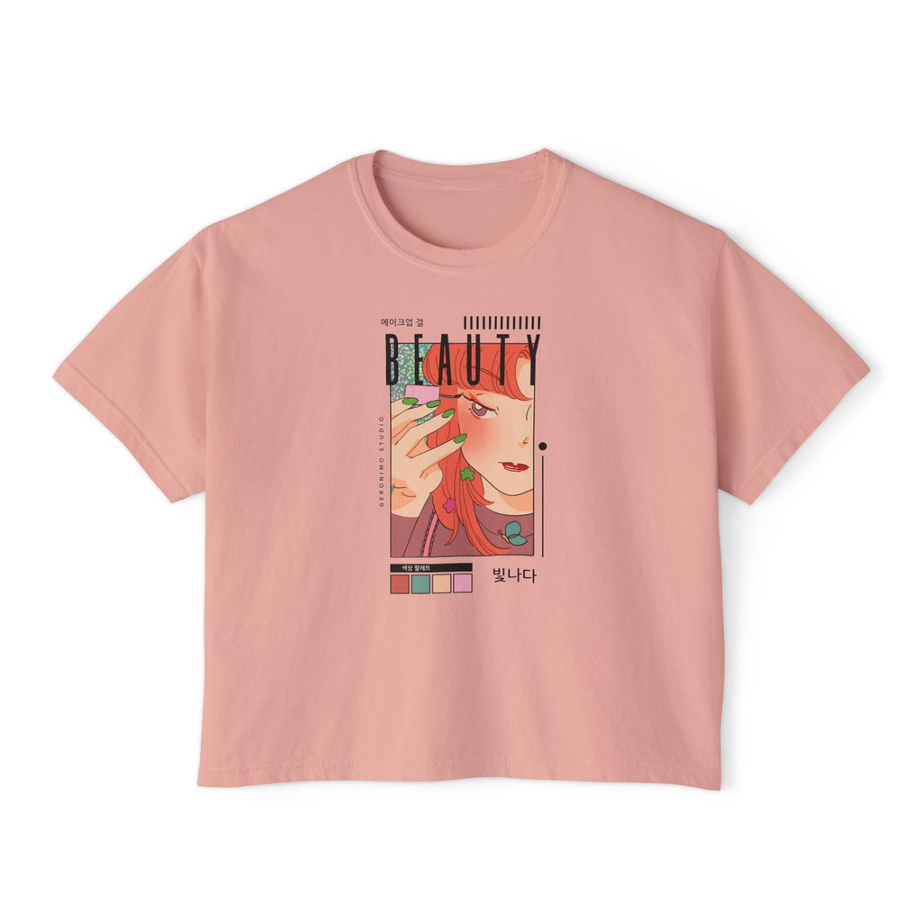Retro K-Beauty Graphic Top Boxy Tee