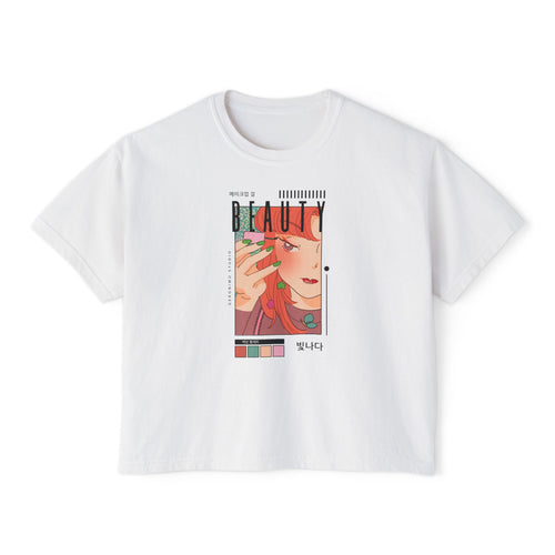Retro K-Beauty Graphic Top Boxy Tee